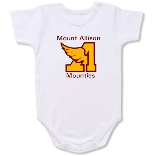 Mount Allison Mounties Baby Bodysuit Creeper #01